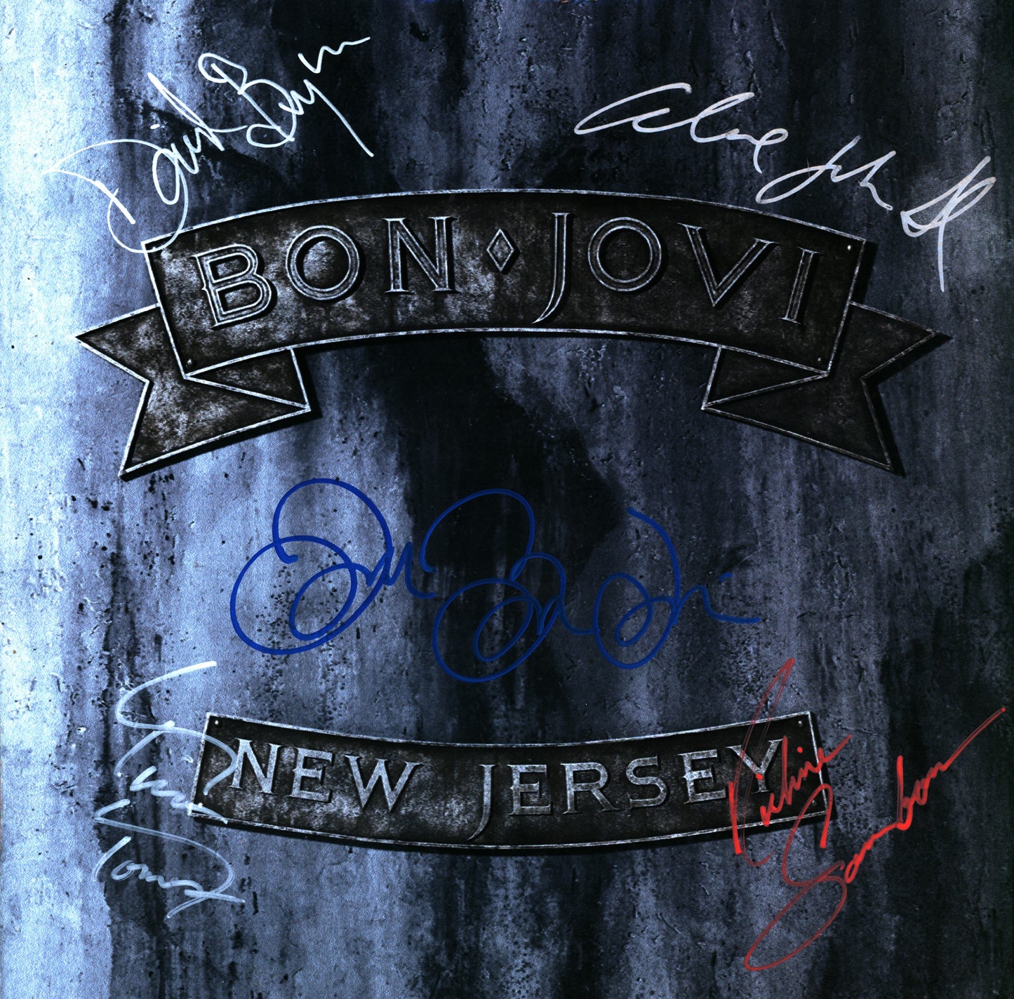 Bon Jovi Band Signed New Jersey Lp - Zion Graphic Collectibles