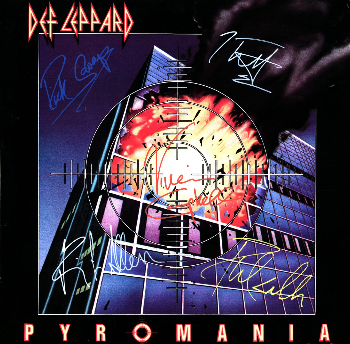 Def Leppard Autographed Lp "Pyromania" - Zion Graphic Collectibles