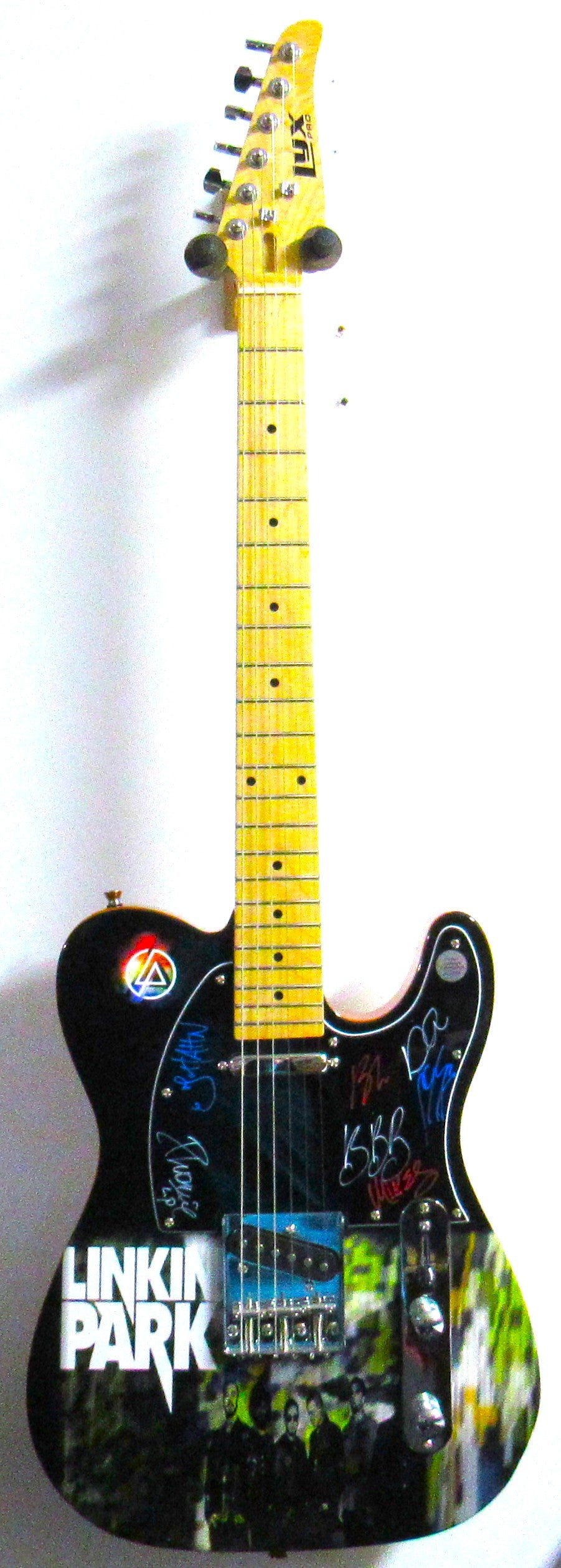 Linkin Park Autographed Guitar - Zion Graphic Collectibles