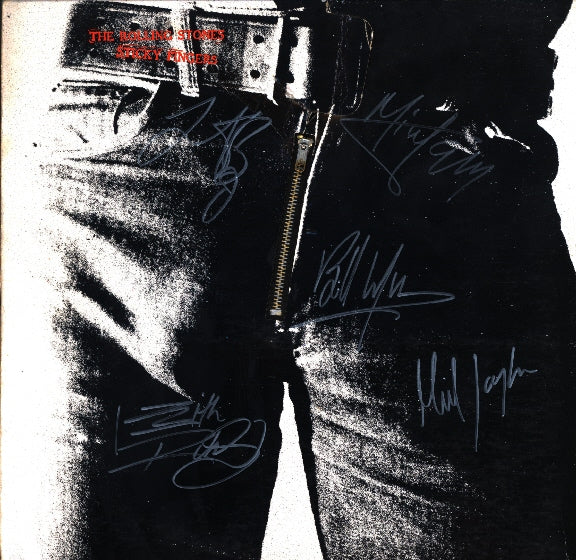 The Rolling Stones Band Signed Sticky Fingers Album