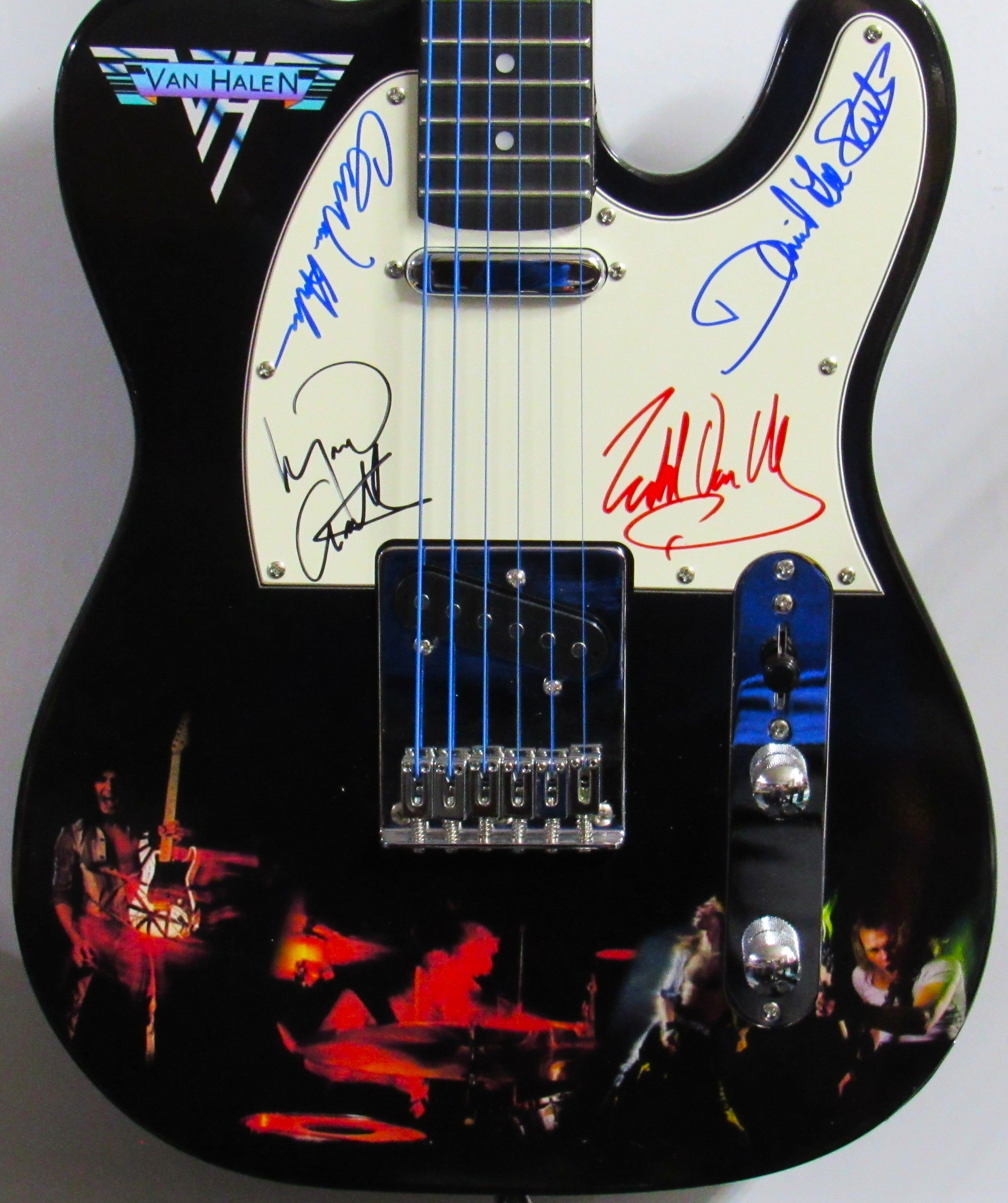 Van Halen Autographed Guitar Zion Graphic Collectibles