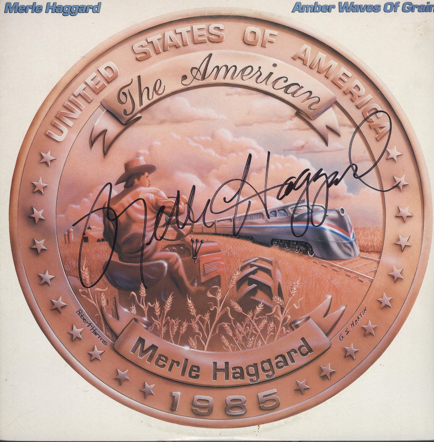 Merle Haggard Autographed lp - Zion Graphic Collectibles