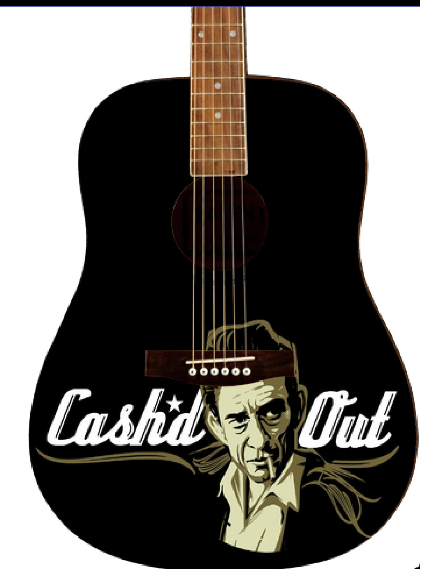 Johnny Cash Custom Guitar - Zion Graphic Collectibles