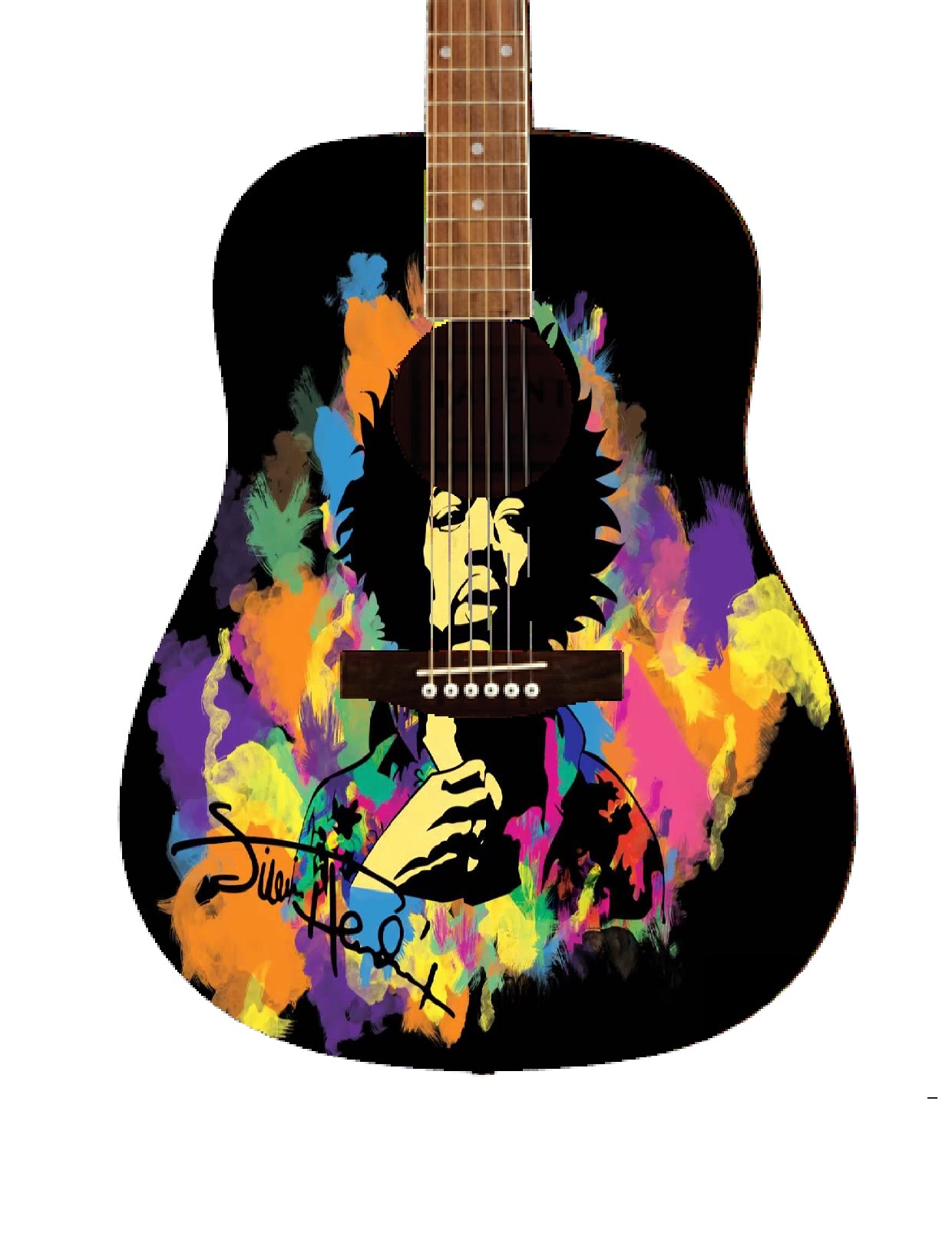Jimi Hendrix Custom Guitar - Zion Graphic Collectibles