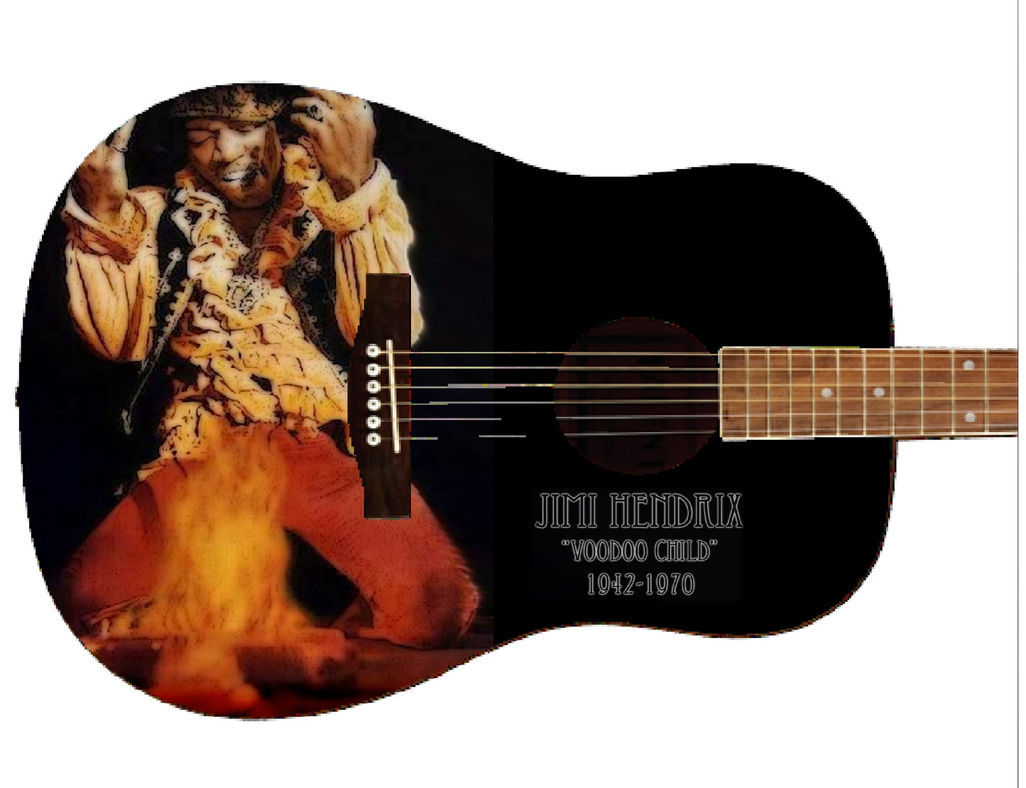 Jimi Hendrix Custom Guitar - Zion Graphic Collectibles