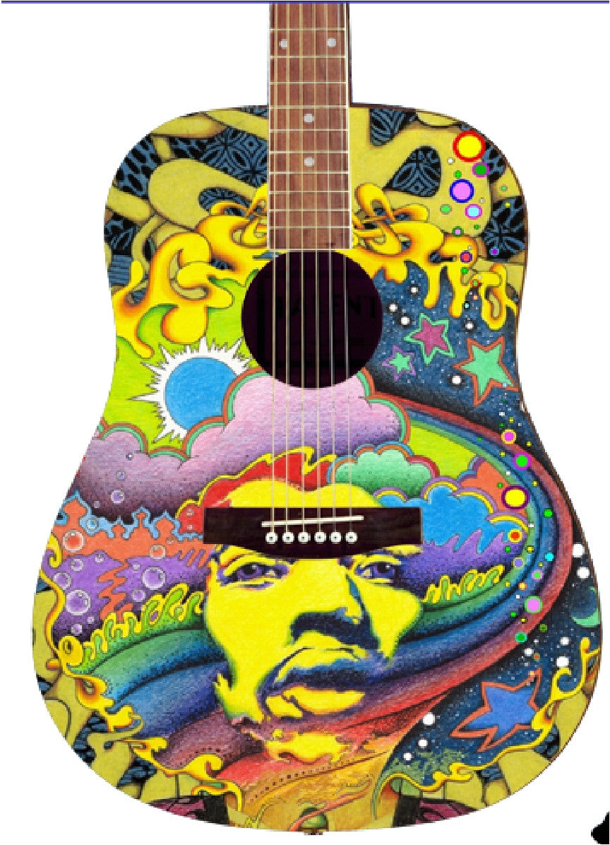 Jimi Hendrix Custom Guitar - Zion Graphic Collectibles