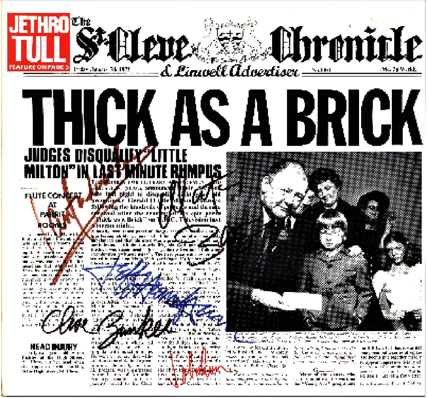 Jethro Tull Band Signed Thick As A Brick Album - Zion Graphic Collectibles
