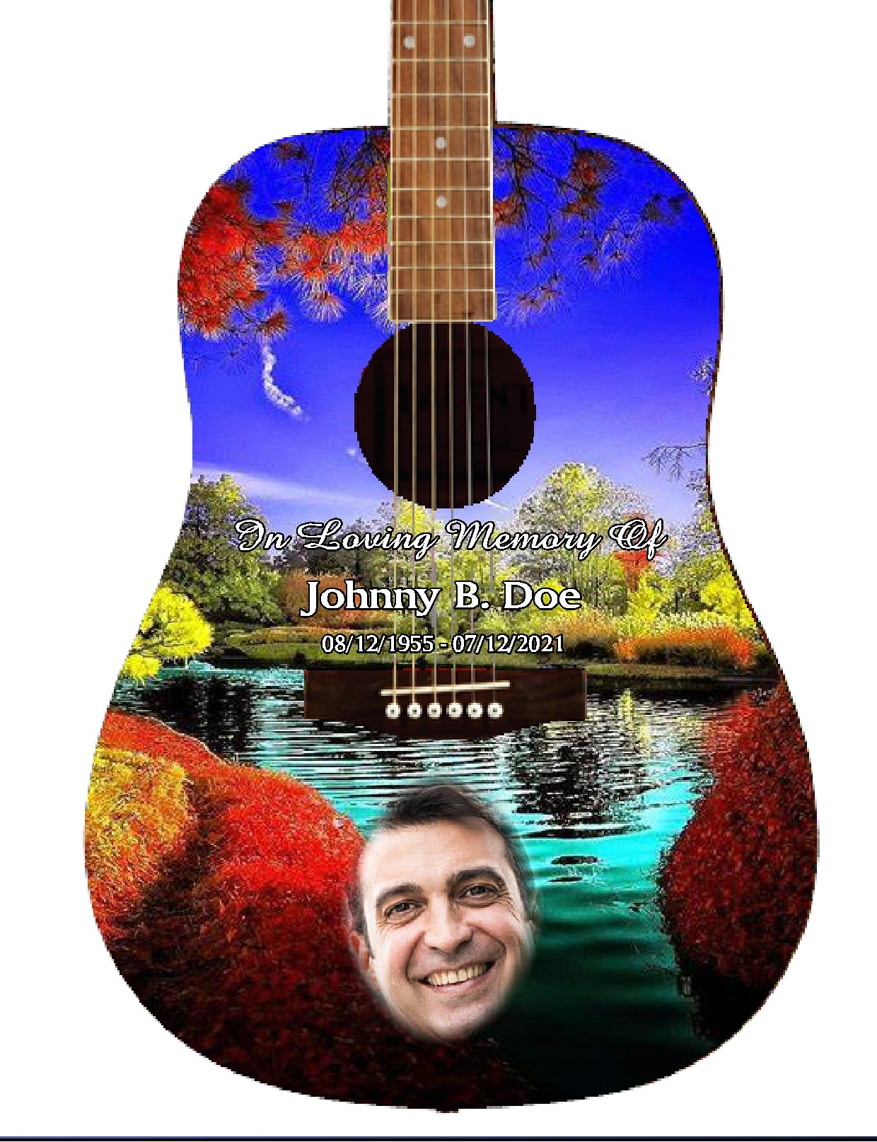 Custom Memorial Guitar - Zion Graphic Collectibles