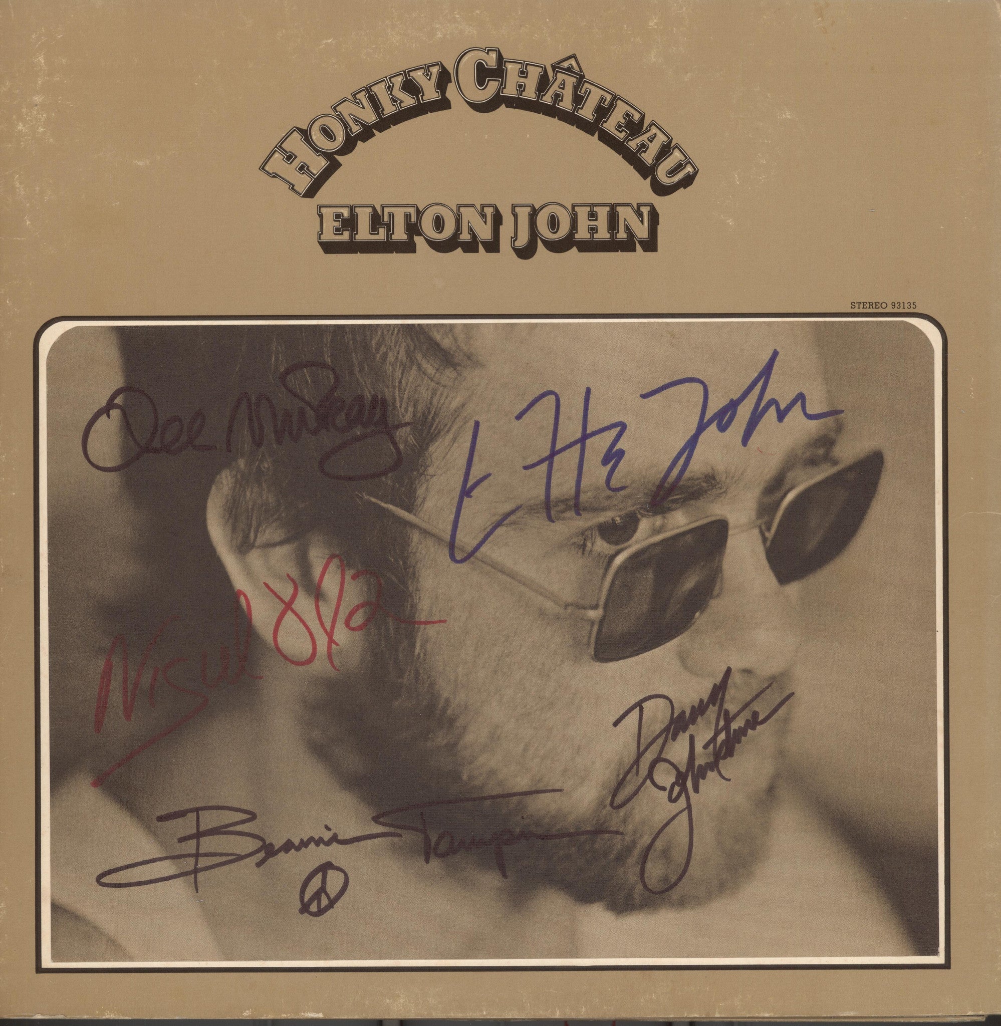 Elton John Autographed lp Zion Graphic Collectibles