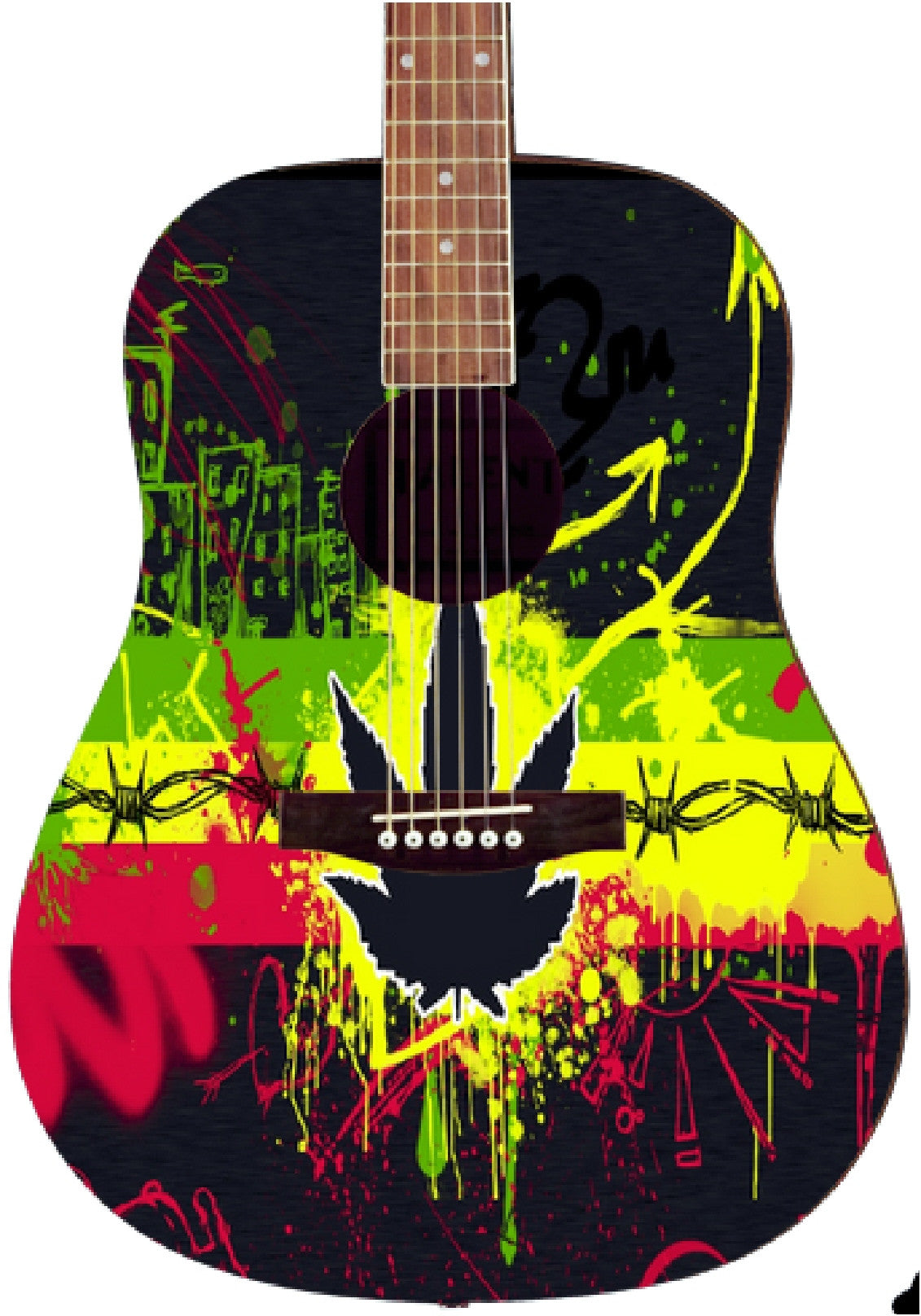 Rasta Custom Guitar - Zion Graphic Collectibles