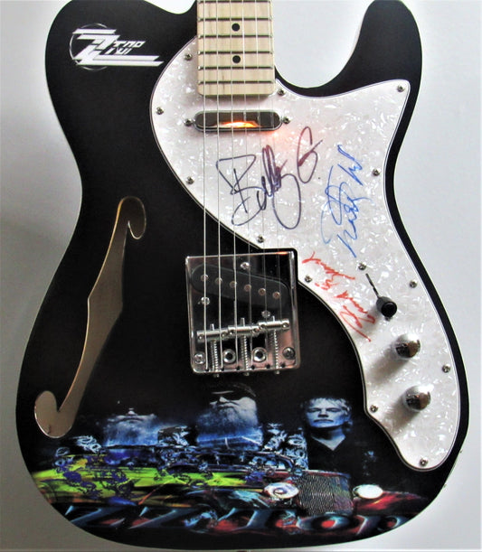 Z Z TOP Autographed Guitar - Zion Graphic Collectibles