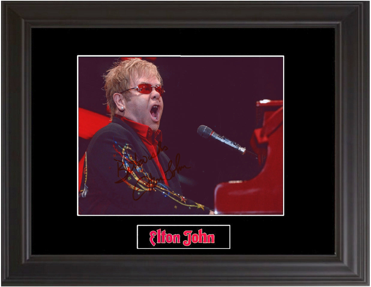 Elton John Autographed Photo - Professionally Framed - Zion Graphic Collectibles