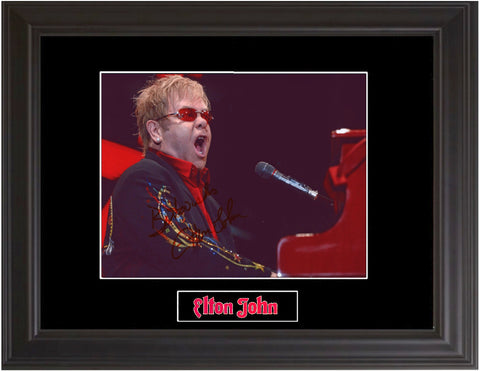 Elton John Autographed Photo - Professionally Framed - Zion Graphic Collectibles