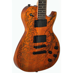 Eagles Autographed Guitar ”Luna Natural Wood Sculpted " loading=