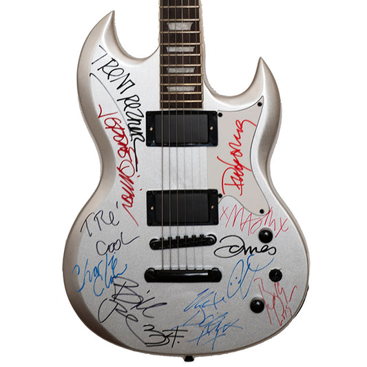 Green Day , Smashing Pumpkins , Nine Inch Nails Band  Signed Guitar - Zion Graphic Collectibles