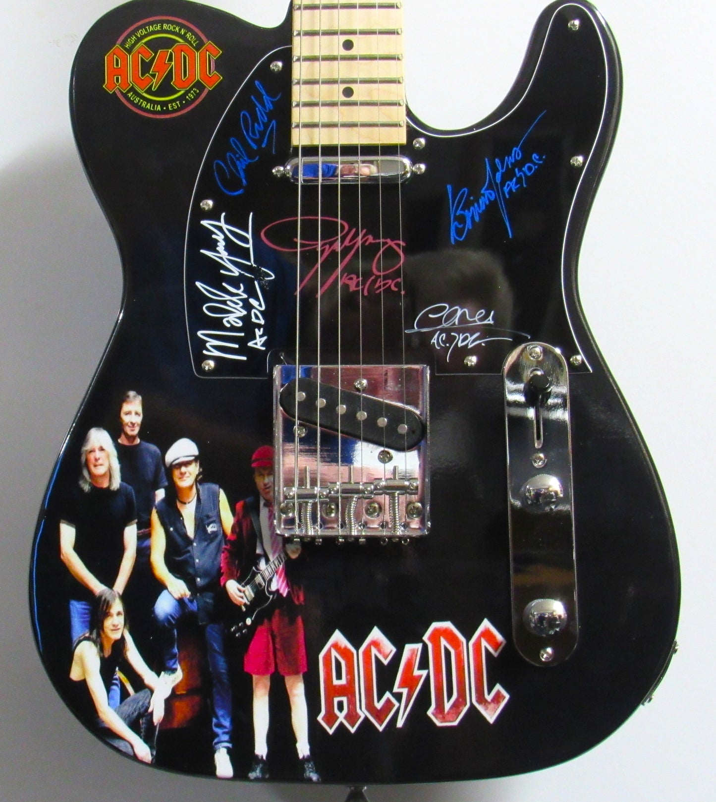 AC/DC Autographed Guitar - Zion Graphic Collectibles
