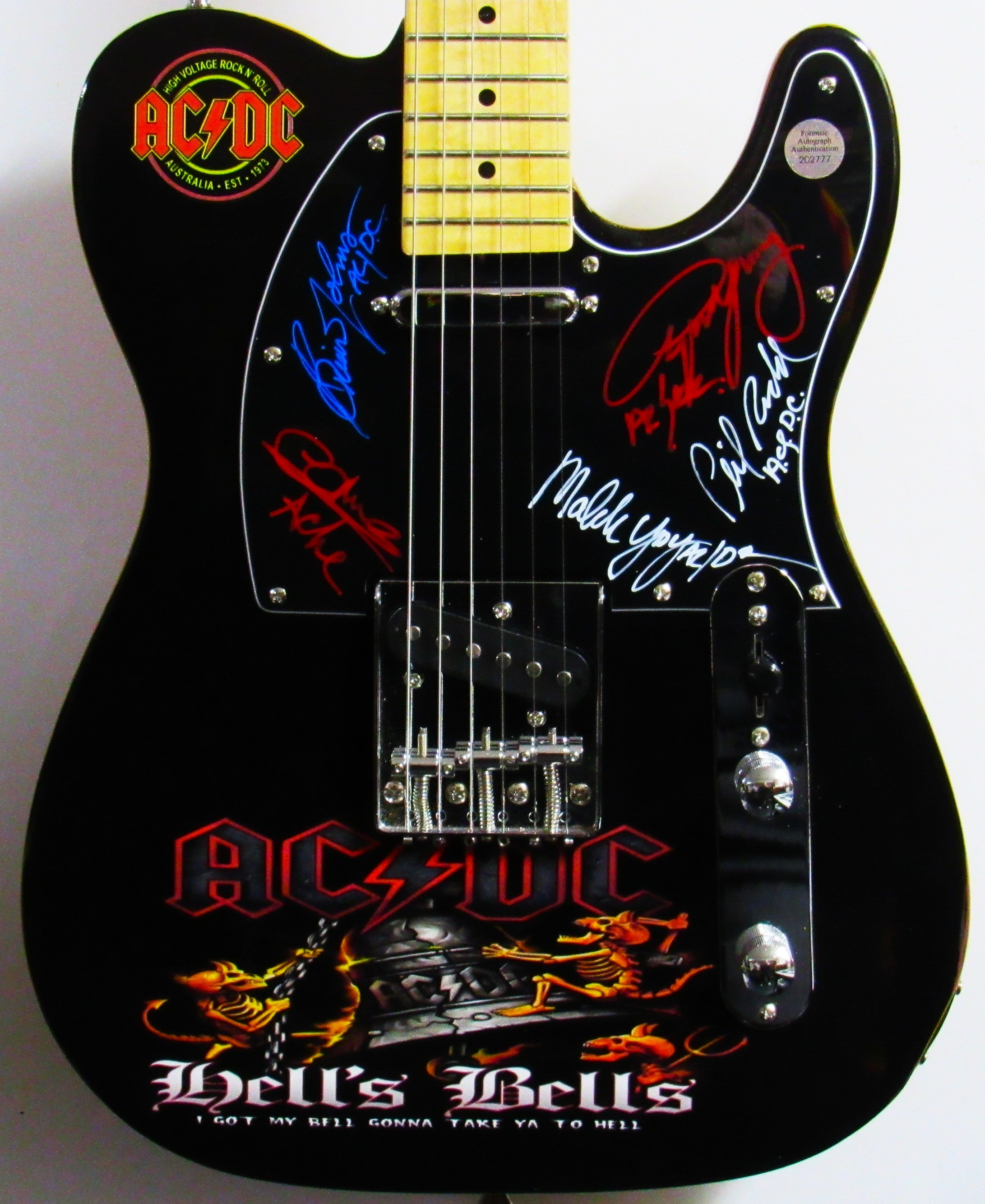 AC/DC Autographed Guitar | Zion Graphic Collectibles