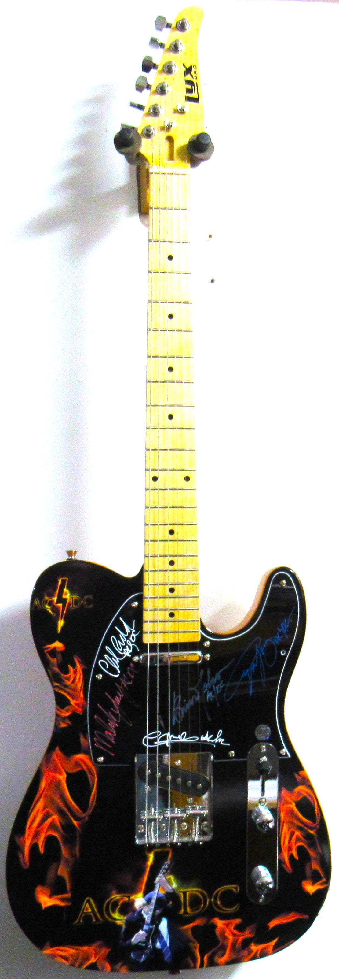 AC/DC Multi-Signed Autographed Guitar Band Memorabilia