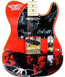 Aerosmith Signed Guitar Full Band Autographed Memorabilia loading=