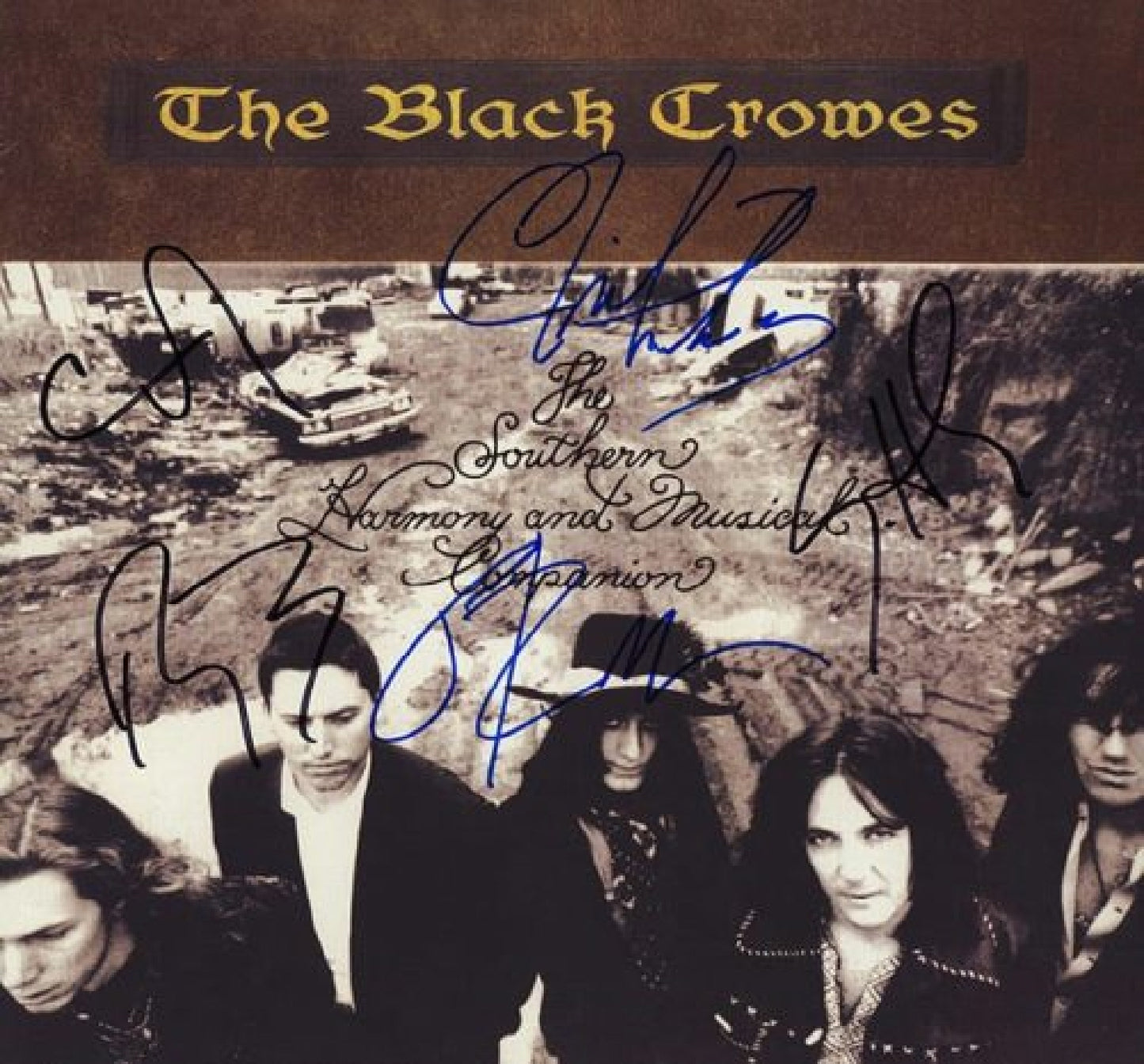 The Black Crowes Band Professionally Framed Autographed Lp / Album