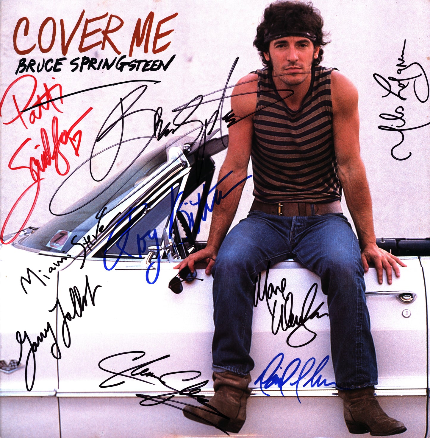 Bruce Springsteen & E. St. Band Autographed Lp Display