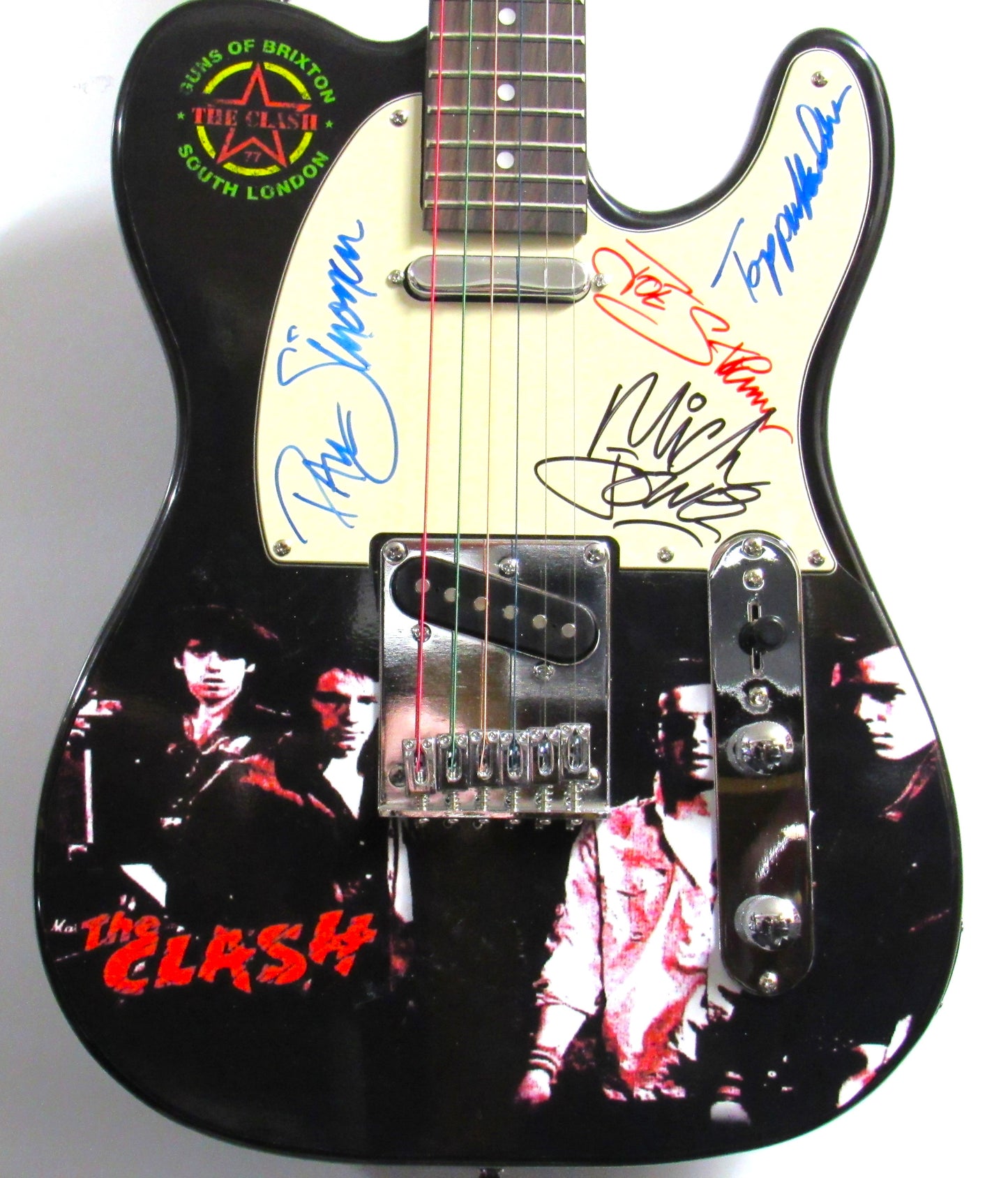 The Clash Custom Signed Guitar - Zion Graphic Collectibles