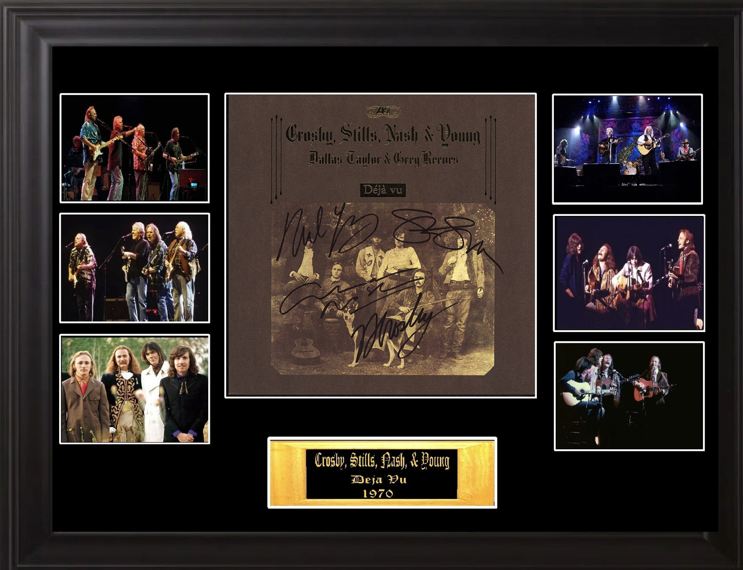 Crosby, Stills, Nash & Young Autographed LP - "De Ja Vu"