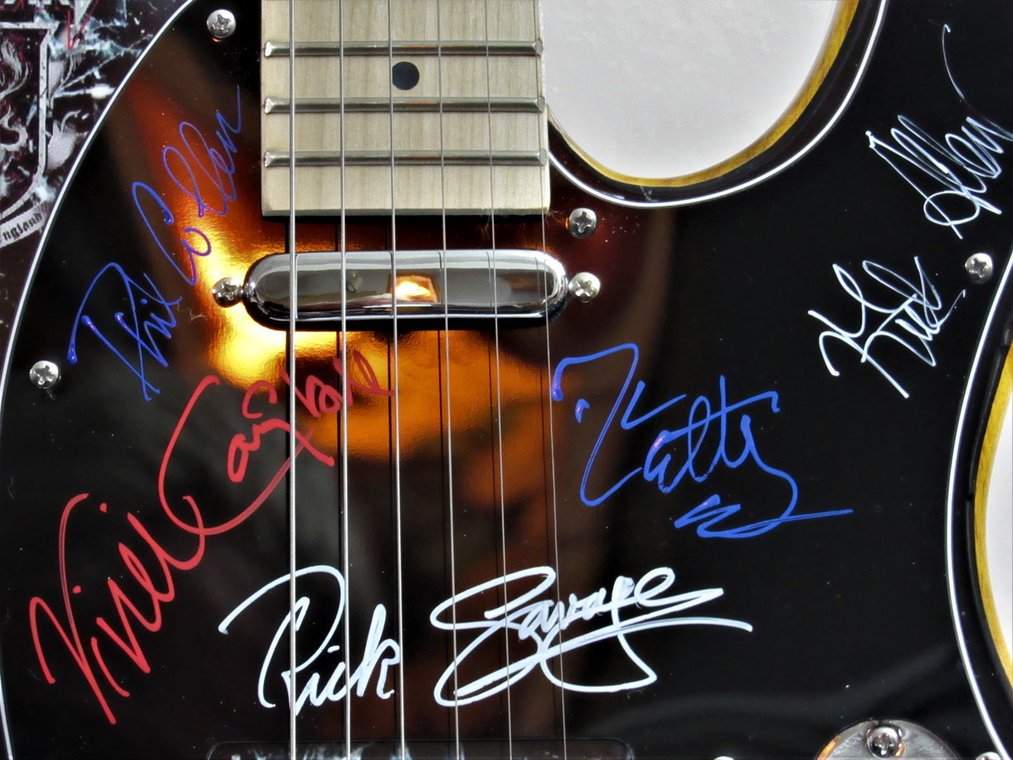 Def Leppard Autographed Custom Guitar - Zion Graphic Collectibles