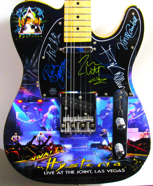 Def Leppard Autographed Custom Guitar