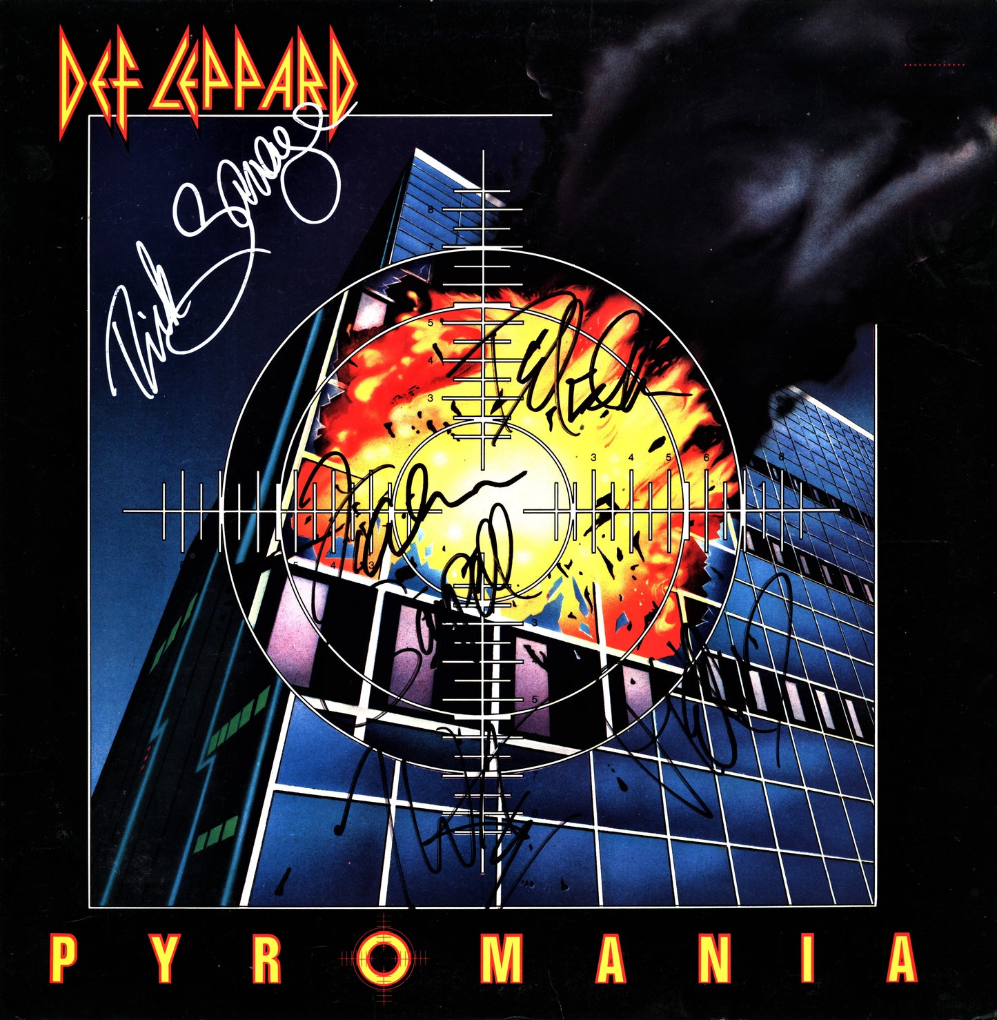 Def Leppard Autographed Lp "Pyromania" - Zion Graphic Collectibles