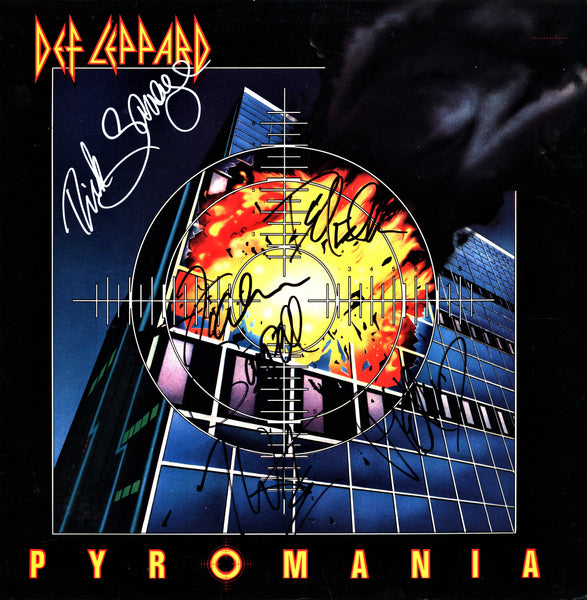 Def Leppard Autographed Lp "Pyromania" - Zion Graphic Collectibles