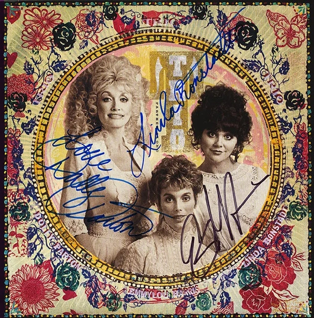 Dolly Parton EmmyLou Harris Linda Ronstadt Signed Farther Along Album