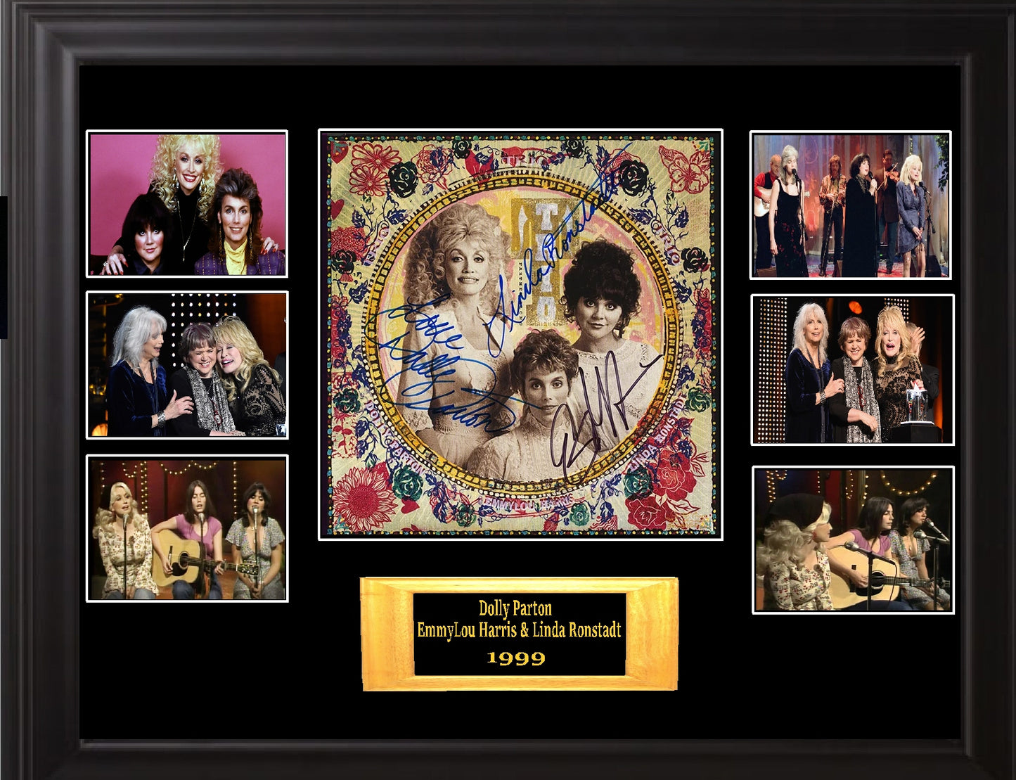 Dolly Parton EmmyLou Harris Linda Ronstadt Signed Farther Along Album