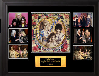 Dolly Parton EmmyLou Harris Linda Ronstadt Signed Farther Along Album loading=