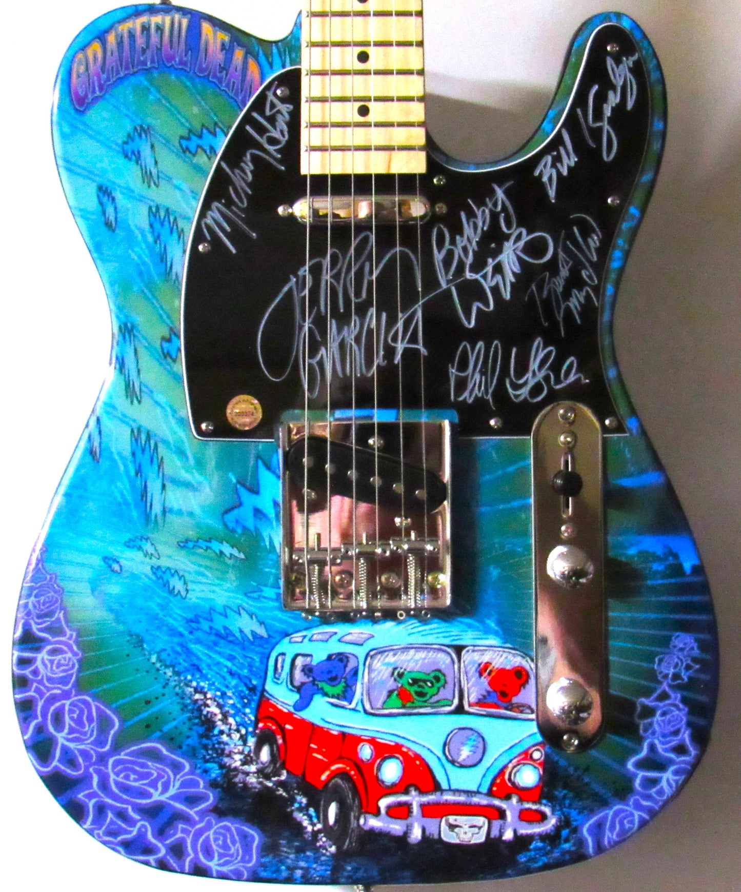 Grateful Dead Autographed Guitar Multi-Signed Rare Collectible