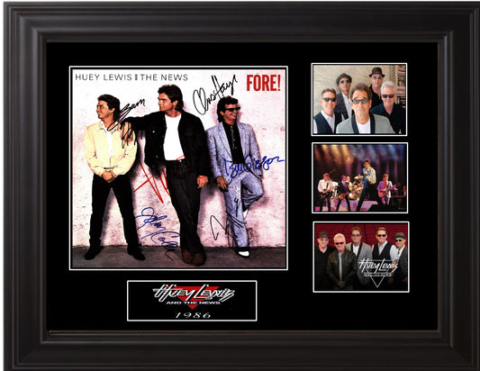 Huey Lewis And The News Band Signed Fore! Album - Zion Graphic Collectibles