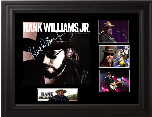 Hank Williams Jr. Autographed LP - Zion Graphic Collectibles