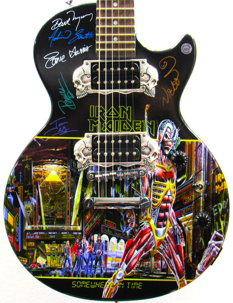 Iron Maiden - Autographed Custom Guitar - Zion Graphic Collectibles