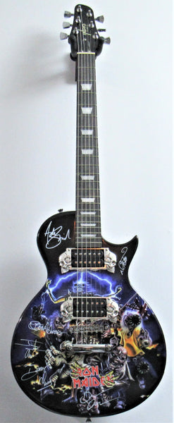 Iron Maiden Autographed Custom Guitar - Zion Graphic Collectibles