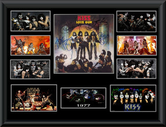 Kiss Autographed lp Love Gun loading=