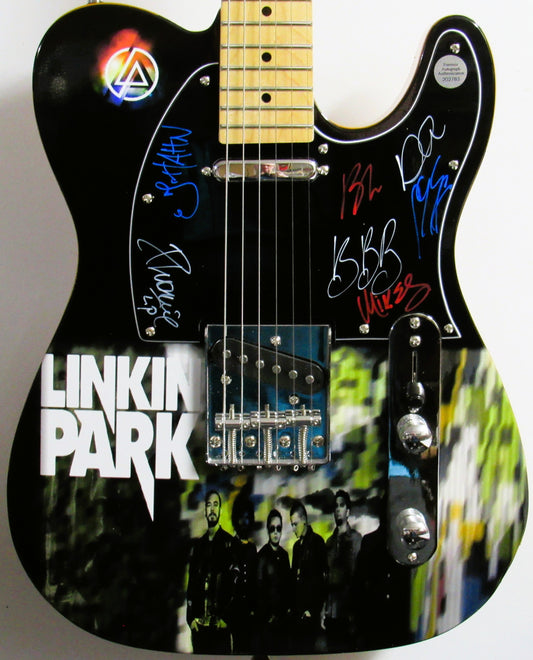 Linkin Park Autographed Guitar - Zion Graphic Collectibles