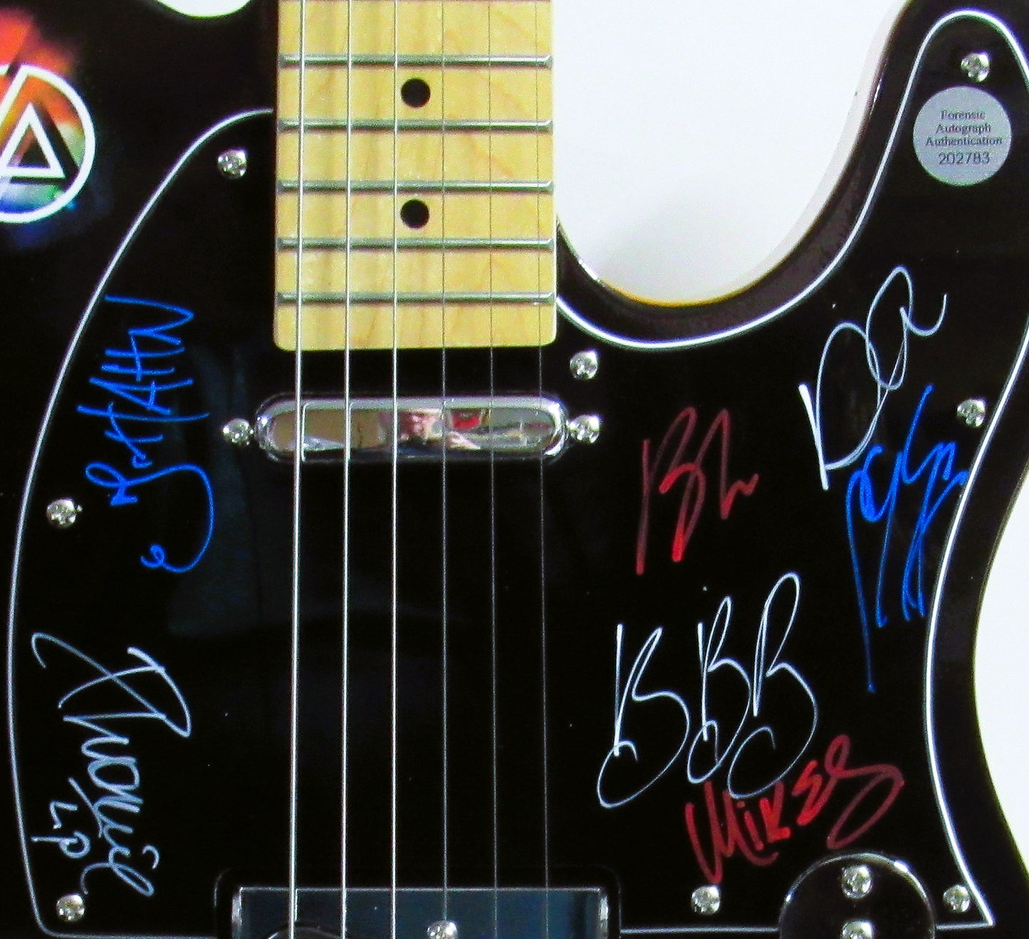 Linkin Park Autographed Guitar - Zion Graphic Collectibles