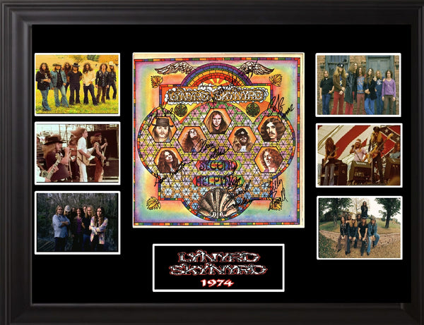 Lynyrd Skynyrd Second Helping Autographed LP Framed COA