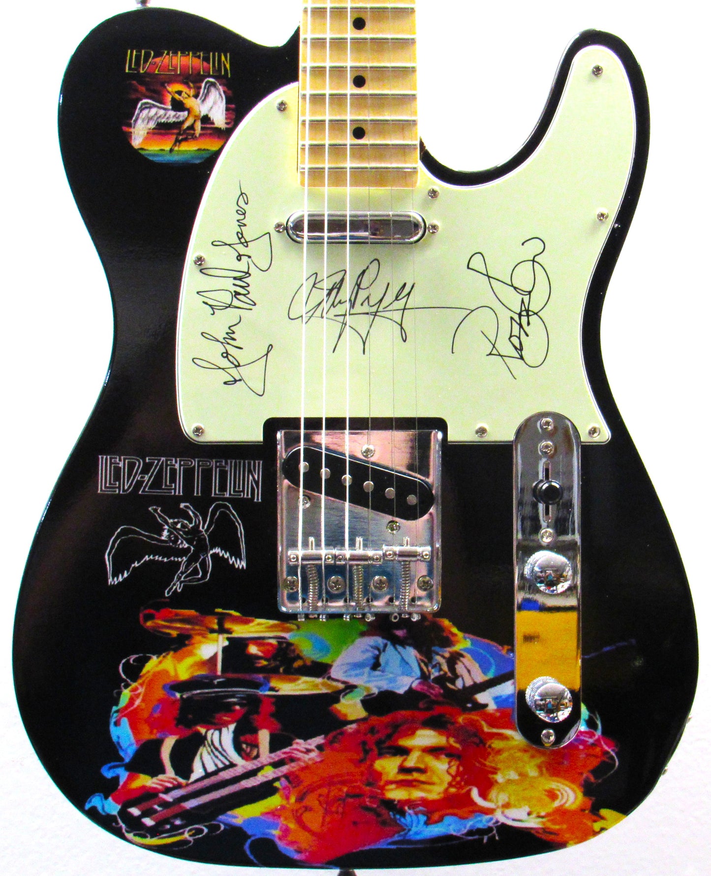 Led Zeppelin Autographed Custom Guitar - Zion Graphic Collectibles