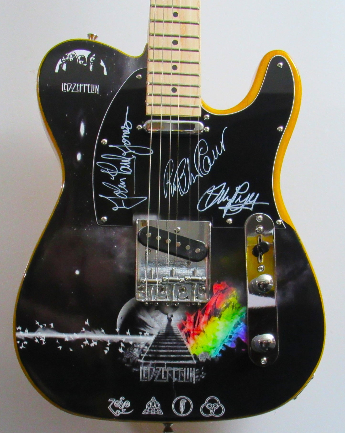 Led Zeppelin Autographed Custom Guitar - Zion Graphic Collectibles