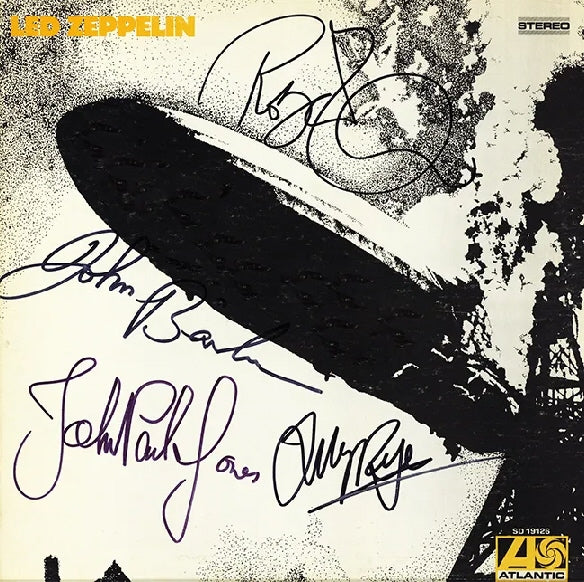Led Zeppelin Autographed LP Framed Band Memorabilia Collectible