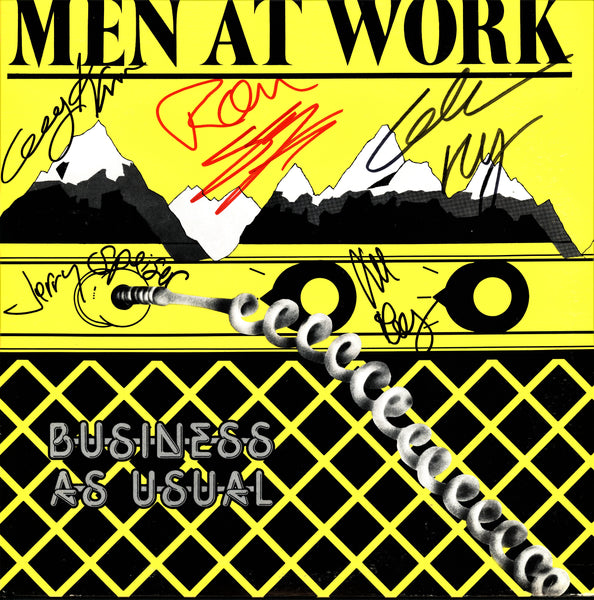 Men At Work Band Signed Business As Usual Album - Zion Graphic Collectibles