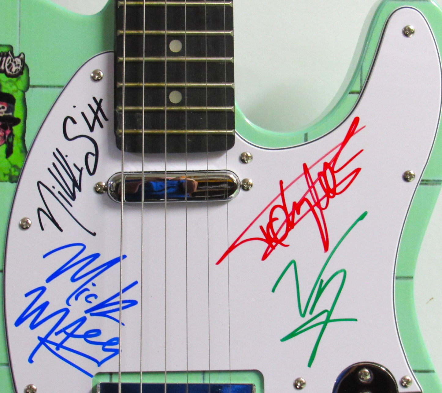 Motley Crue Autographed Guitar - Zion Graphic Collectibles