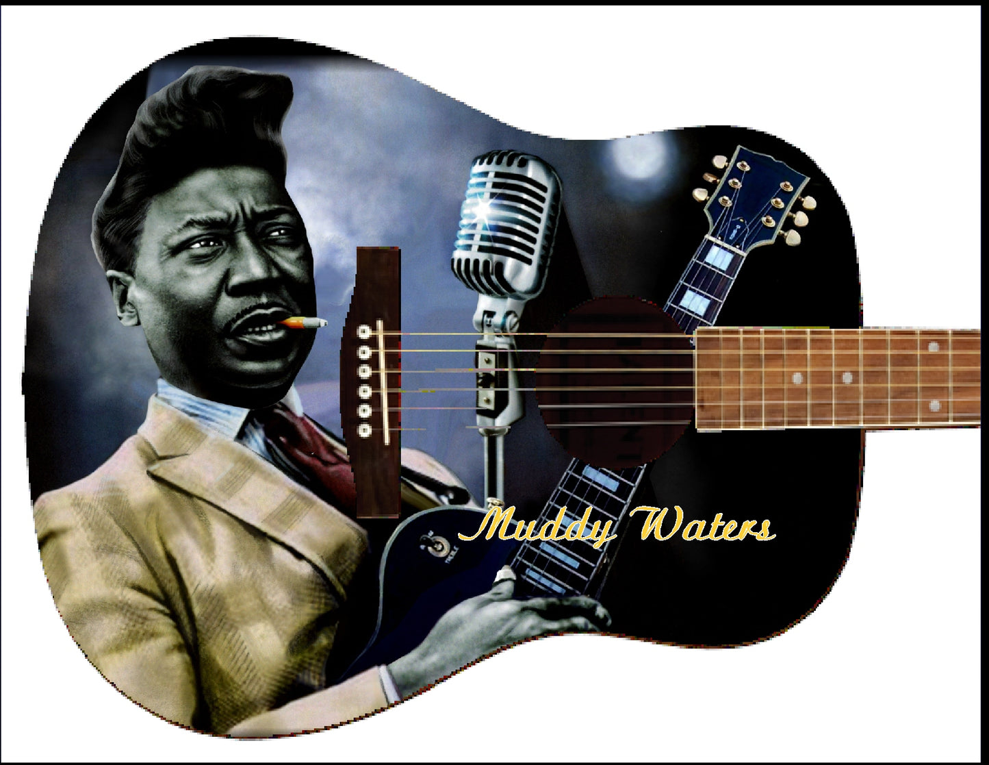 Muddy Waters Custom Guitar - Zion Graphic Collectibles