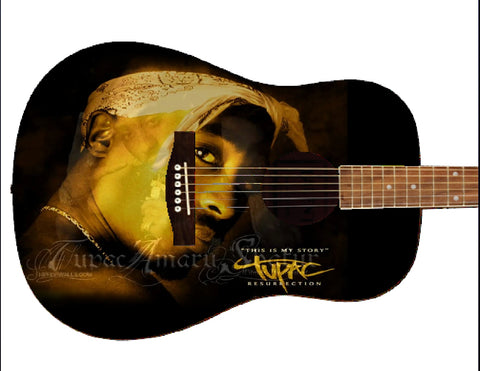 Tupac Shakur Custom Guitar - Zion Graphic Collectibles